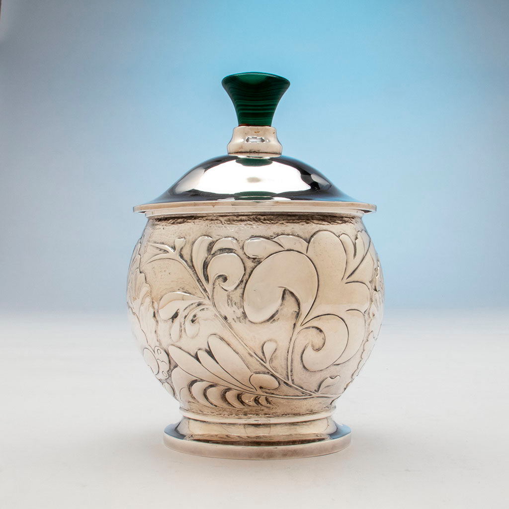 Another view of Henry Petzal Modern Sterling Silver Covered Jar, Shrewsbury, New Jersey, c. 1971
