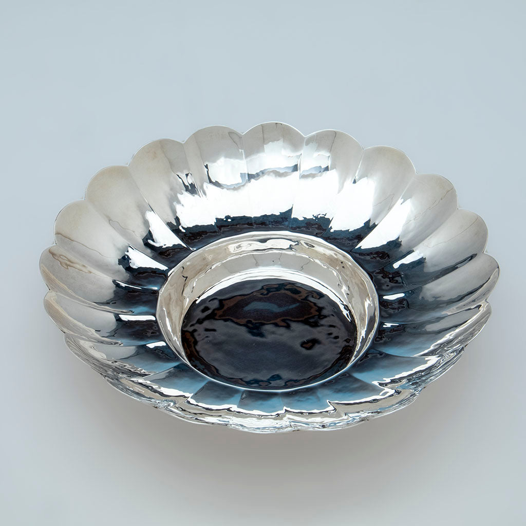 Interior of Henry Petzal Modern Sterling Silver Lobed Dish, Shrewsbury, New Jersey, early 1960s