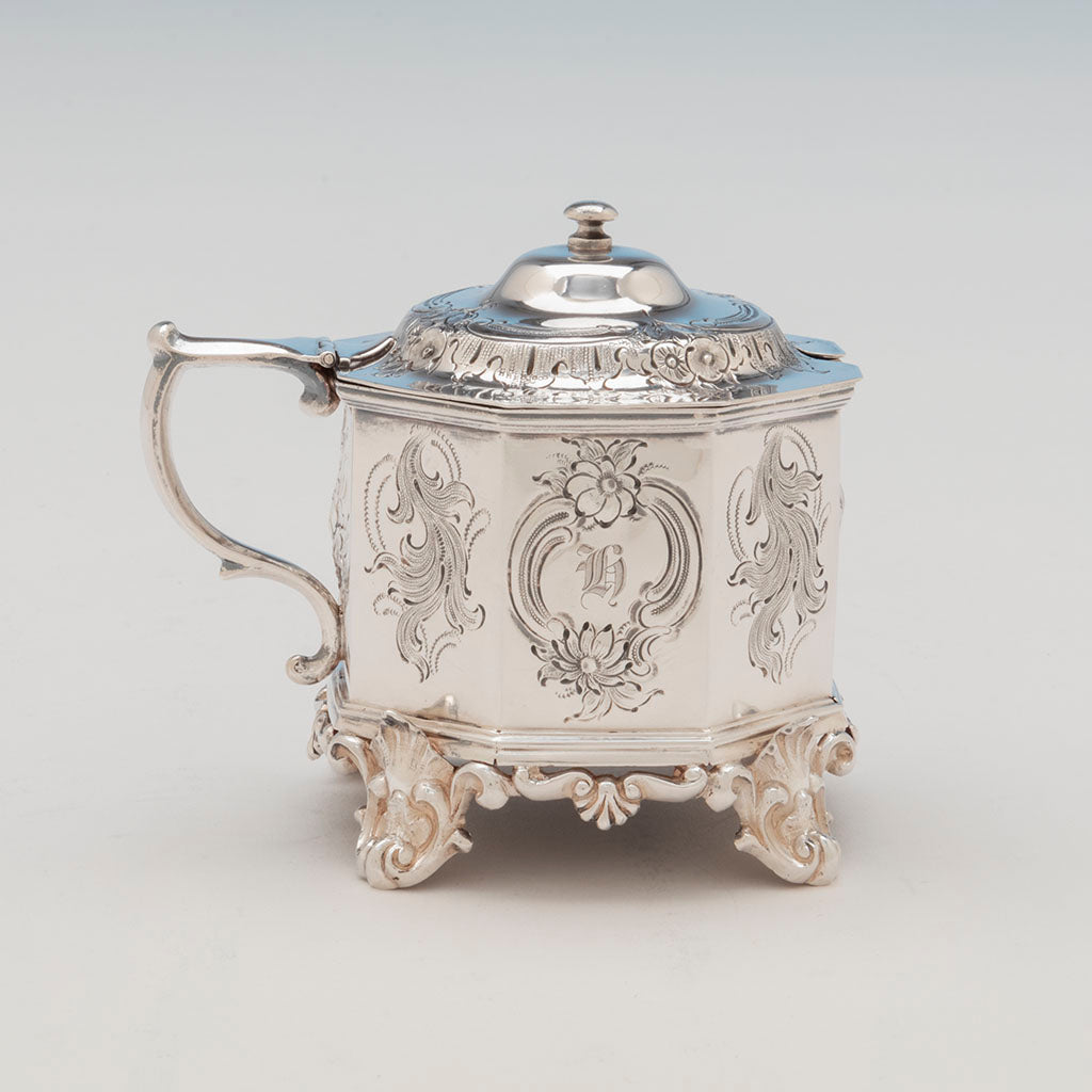 Initial on William Forbes Antique Coin Silver Mustard Pot, NYC, NY, c.1840&#39;s