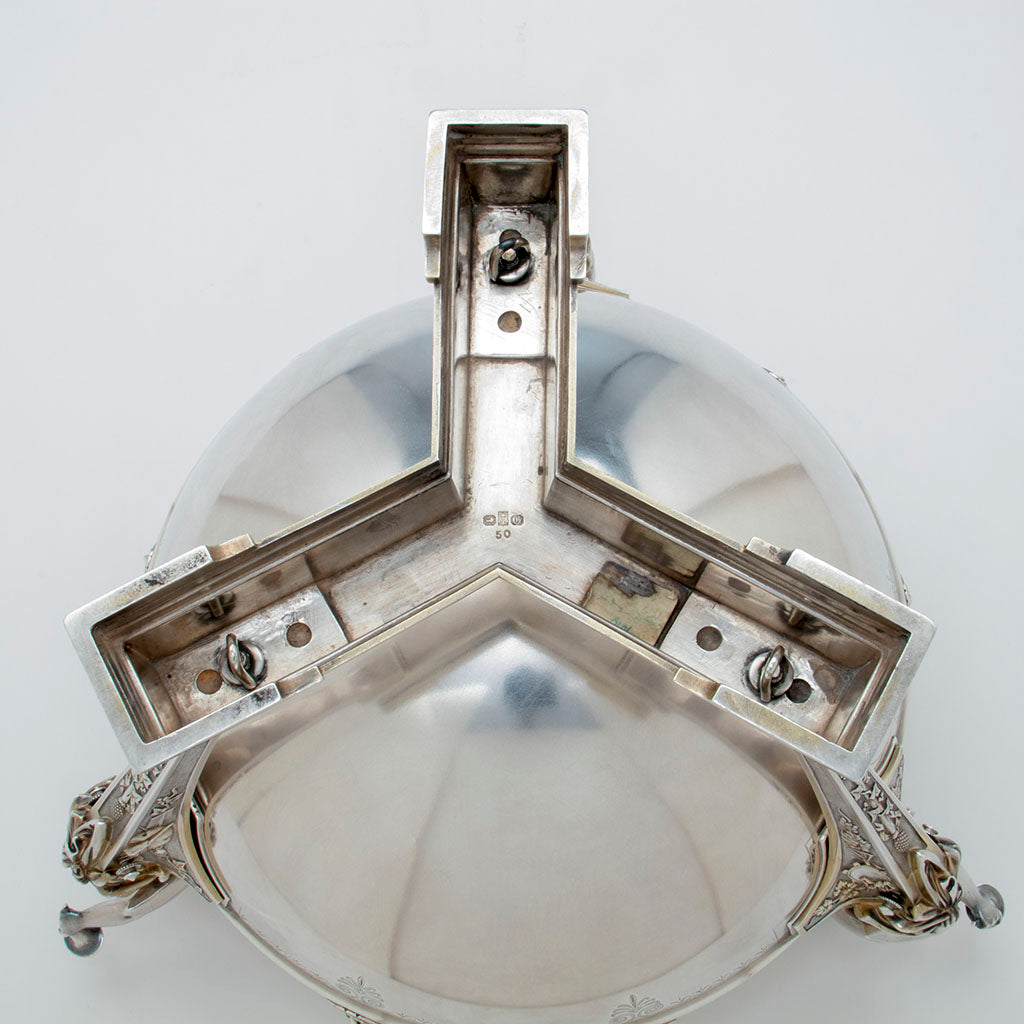 Gorham Antique Coin Silver Figural Punch Bowl, Providence, RI, 1866-67