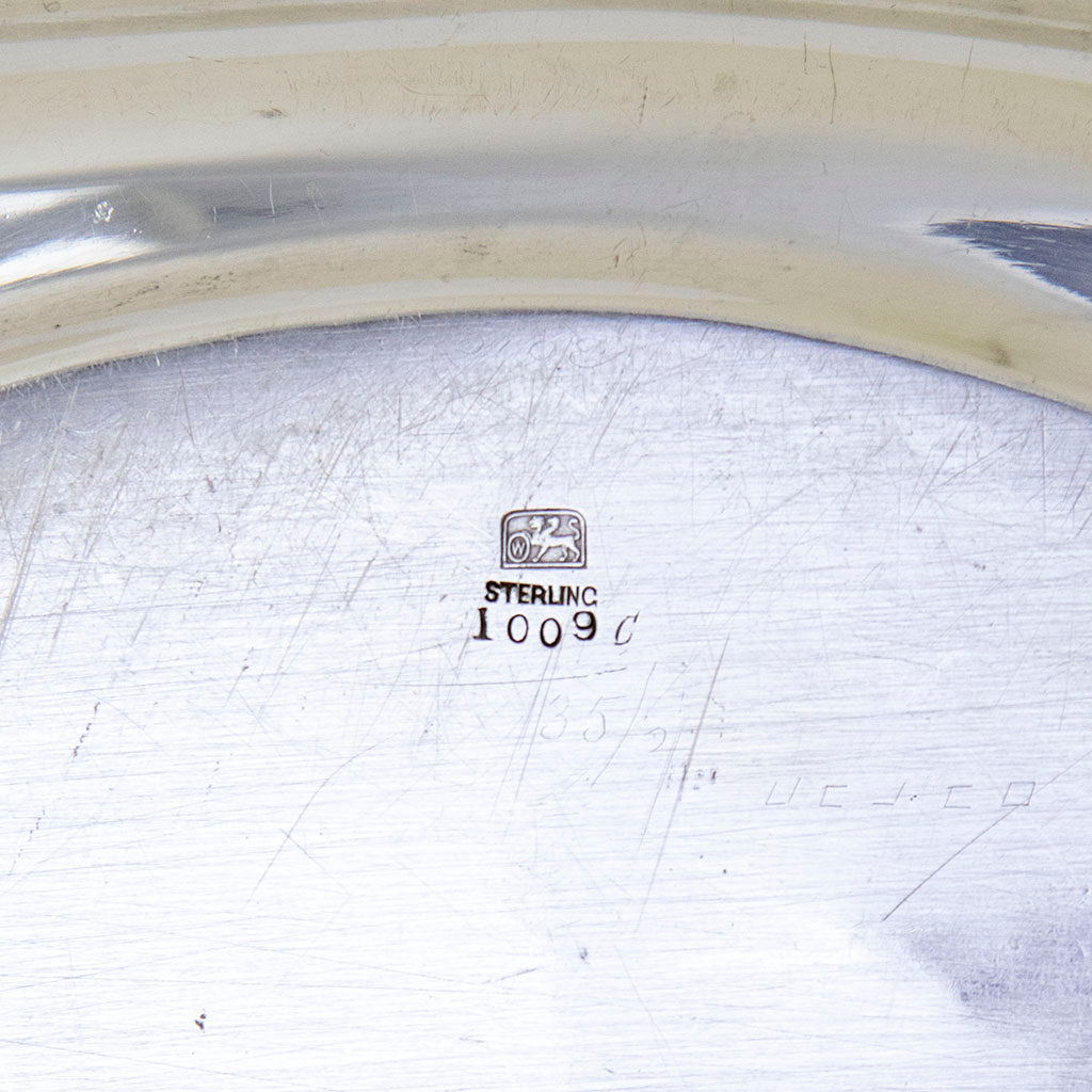 Whiting Art Nouveau Antique Sterling Silver Tray, NYC, NY, 1888