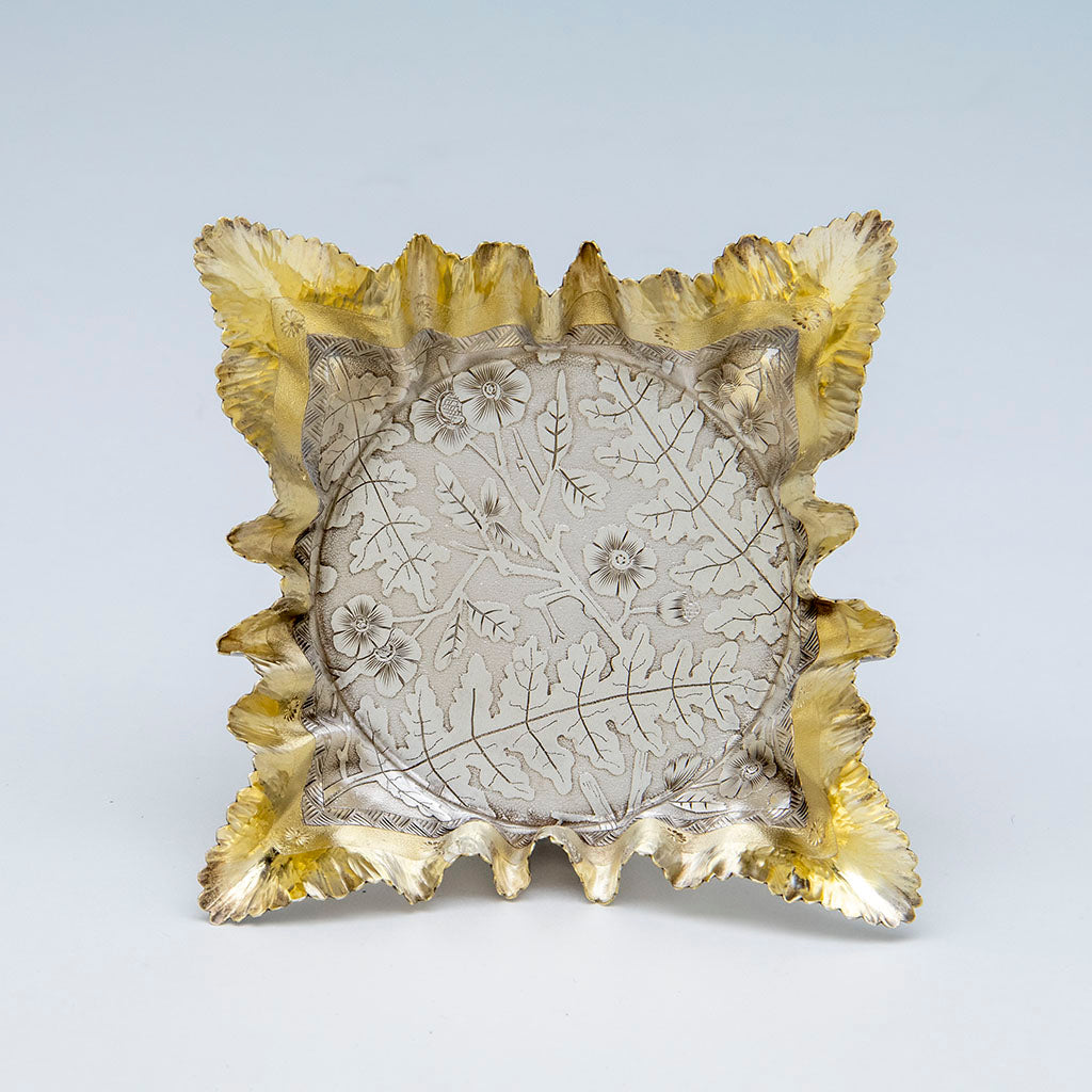 Wood and Hughes Antique Sterling Silver Trompe l&#39;Oeil Dish, NYC, NY, c. 1880&#39;s