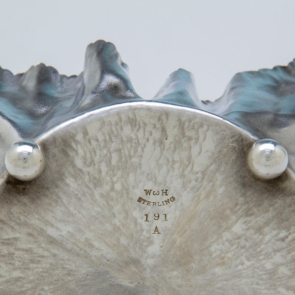Marks on Wood and Hughes Antique Sterling Silver Trompe l&#39;Oeil Dish, NYC, NY, c. 1880&#39;s