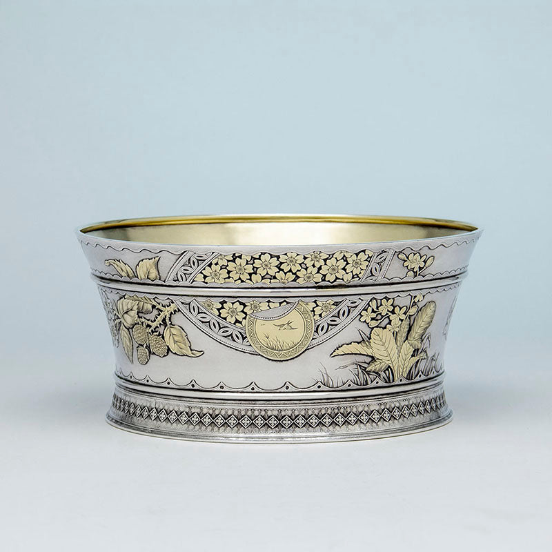 Whiting Aesthetic Movement Antique Sterling Silver Salad/ Centerpiece Bowl, NYC, NY, c. 1880