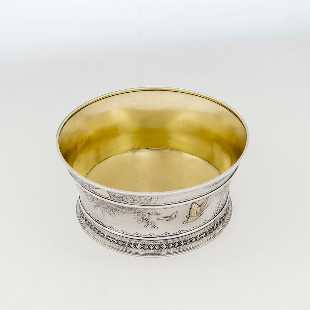 Interior of Whiting Aesthetic Design Antique Sterling Silver Salad/ Centerpiece Bowl, NYC, NY, c. 1880s