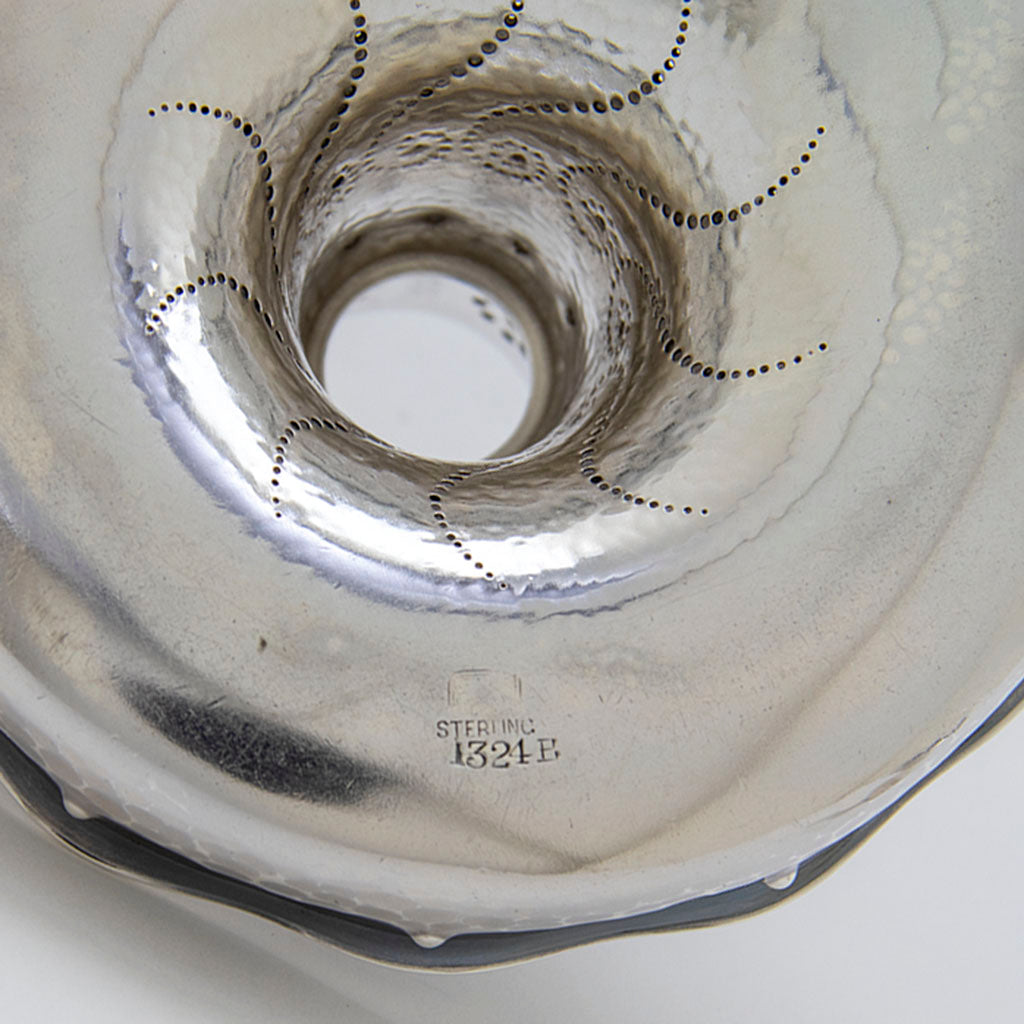 Marks on Whiting Antique Sterling Silver &#39;Pearling&#39; Chamber Stick design attributed to Charles Osborne, New York, c. 1883