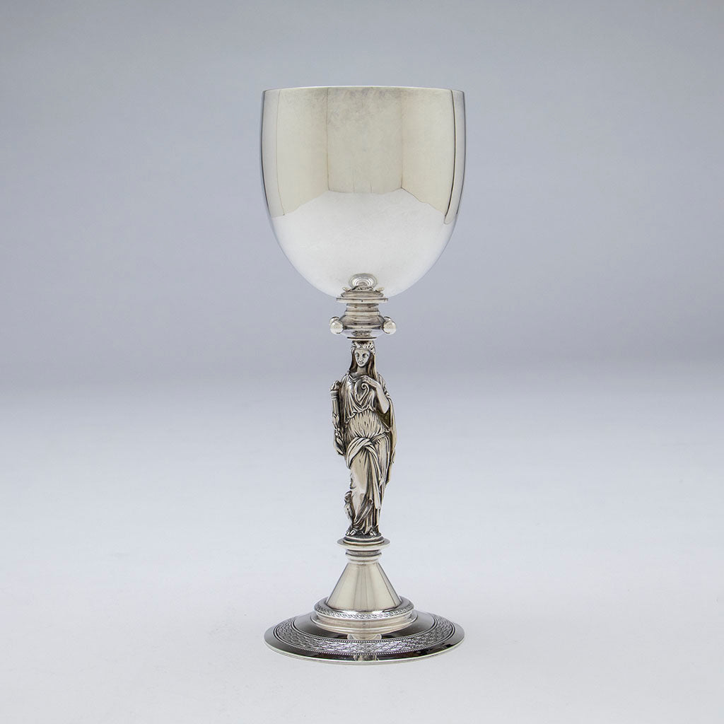 Gorham Antique Sterling Silver Figural Goblet, Providence, RI, 1872