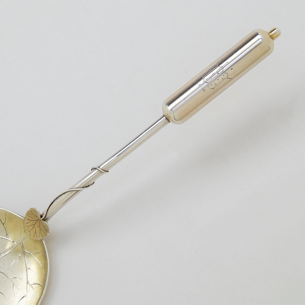 Handle to Durgin(attr) Antique Sterling Cattail Design Ice Cream Slice, Concord, NH,c. 1880s
