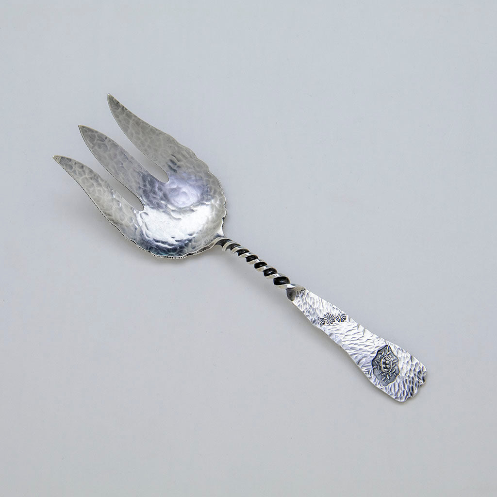 Duhme Antique Sterling 'Hamburg' Serving Fork, Cincinnati, OH, c. 1880s