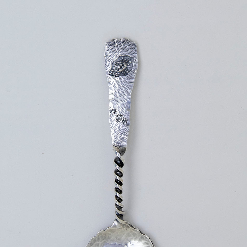 Handle of Duhme Antique Sterling &#39;Hamburg&#39; Serving Fork, Cincinnati, OH, c. 1880s