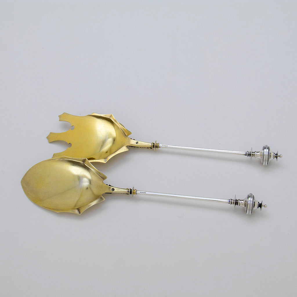 Backs of Whiting (attr)  Antique Sterling Silver Figural Lobster Salad Servers, NYC, NY, c. 1870