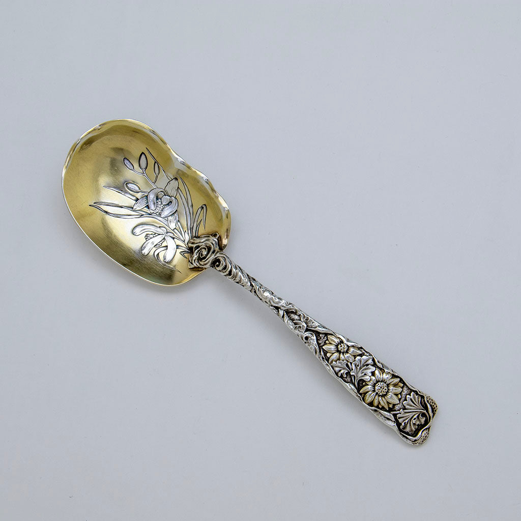 Gorham Antique Sterling Silver 'Hizen' Pattern Serving Berry Spoon, Providence, RI, c. 1880