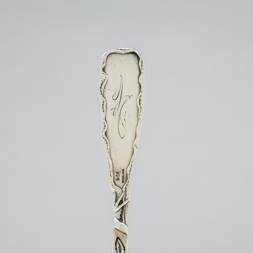Monogram on Gorham &#39;Hizen&#39; Pattern Antique Sterling Silver Pie Server, Providence, RI, c. 1880