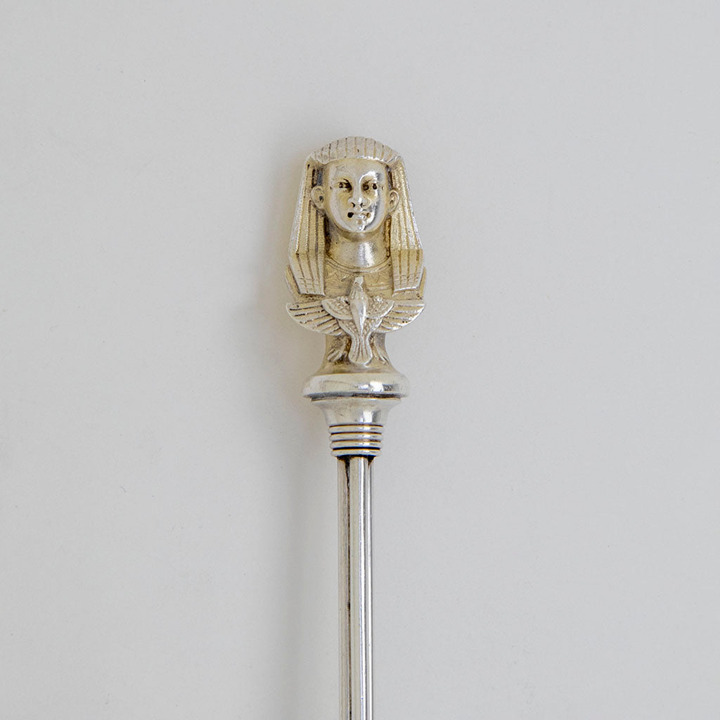 Detail of Gorham Antique Coin Silver &#39;Sphinx&#39; Pattern Serving Fork, Providence, RI, c. 1867