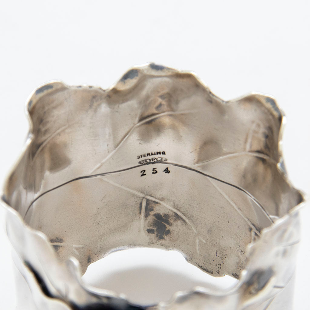 Marks on George Shiebler Aesthetic Antique Sterling &amp; Mixed Metal Napkin Ring, NYC, NY, c. 1880s