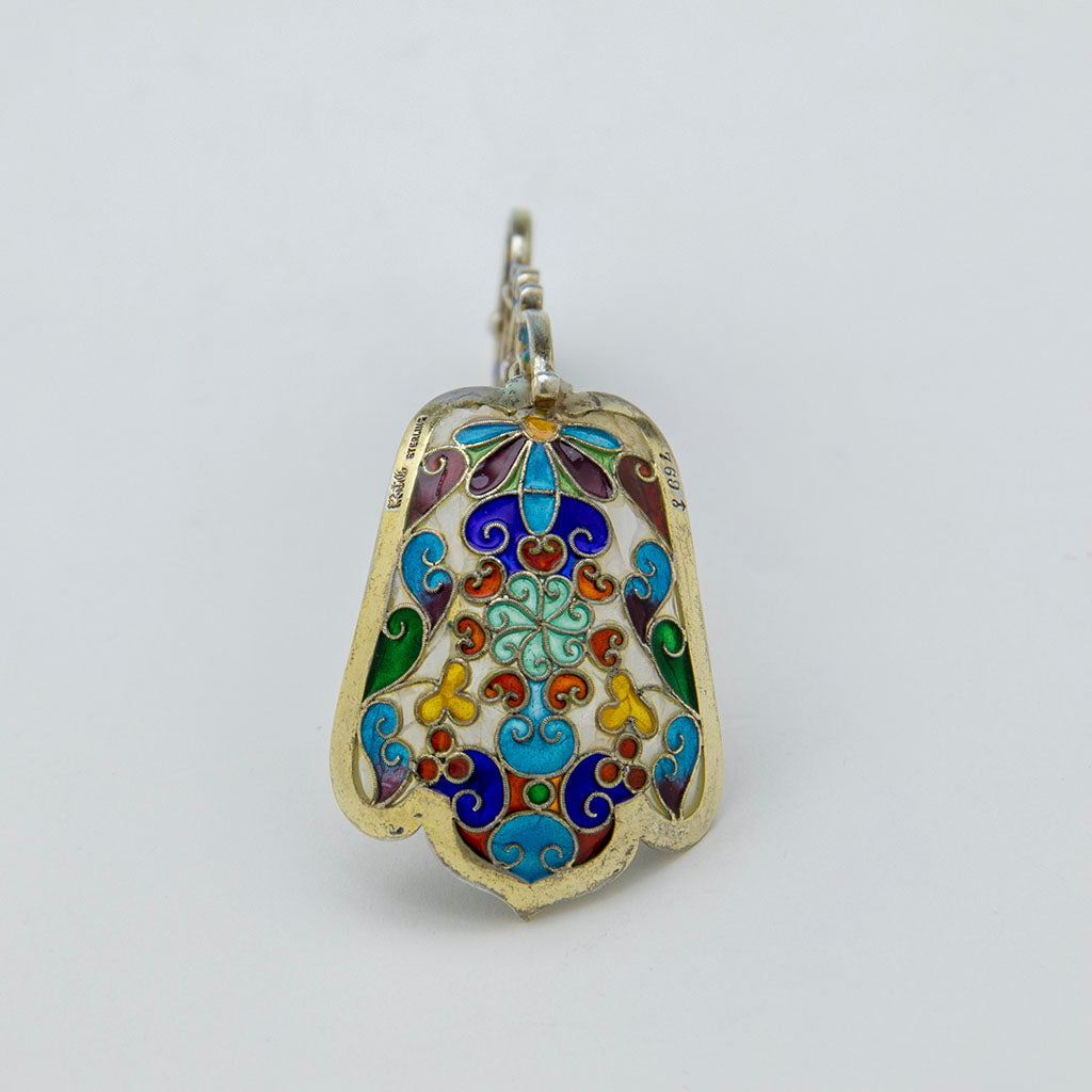 Back of Gorham Antique Sterling and &#39;Translucent&#39; Enamel Caddy Spoon, Providence, RI, 1894