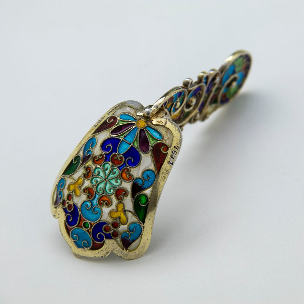 Date mark on Gorham Antique Sterling and &#39;Translucent&#39; Enamel Caddy Spoon, Providence, RI, 1894