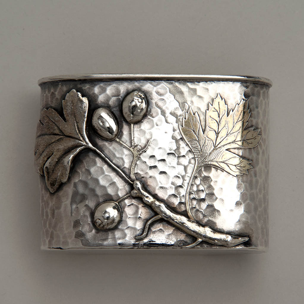 Cup of Tiffany &amp; Co Antique Aesthetic Movement Sterling Silver and Cut Glass Flask in the Japanese Taste, New York City, c. 1877