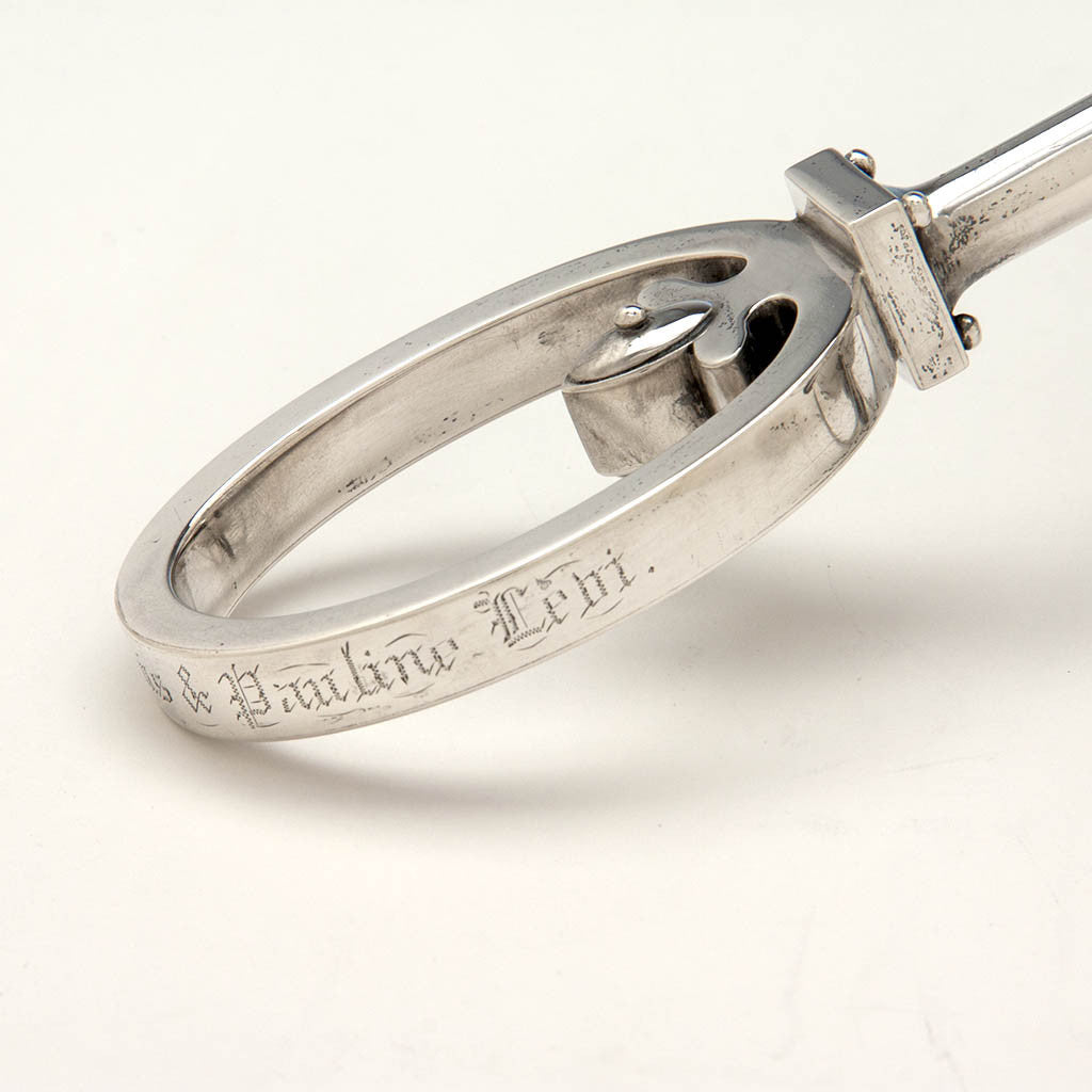 Handle to Peter Krider Antique Coin Silver Medallion Cruet Set, Philadelphia, PA, c. 1865