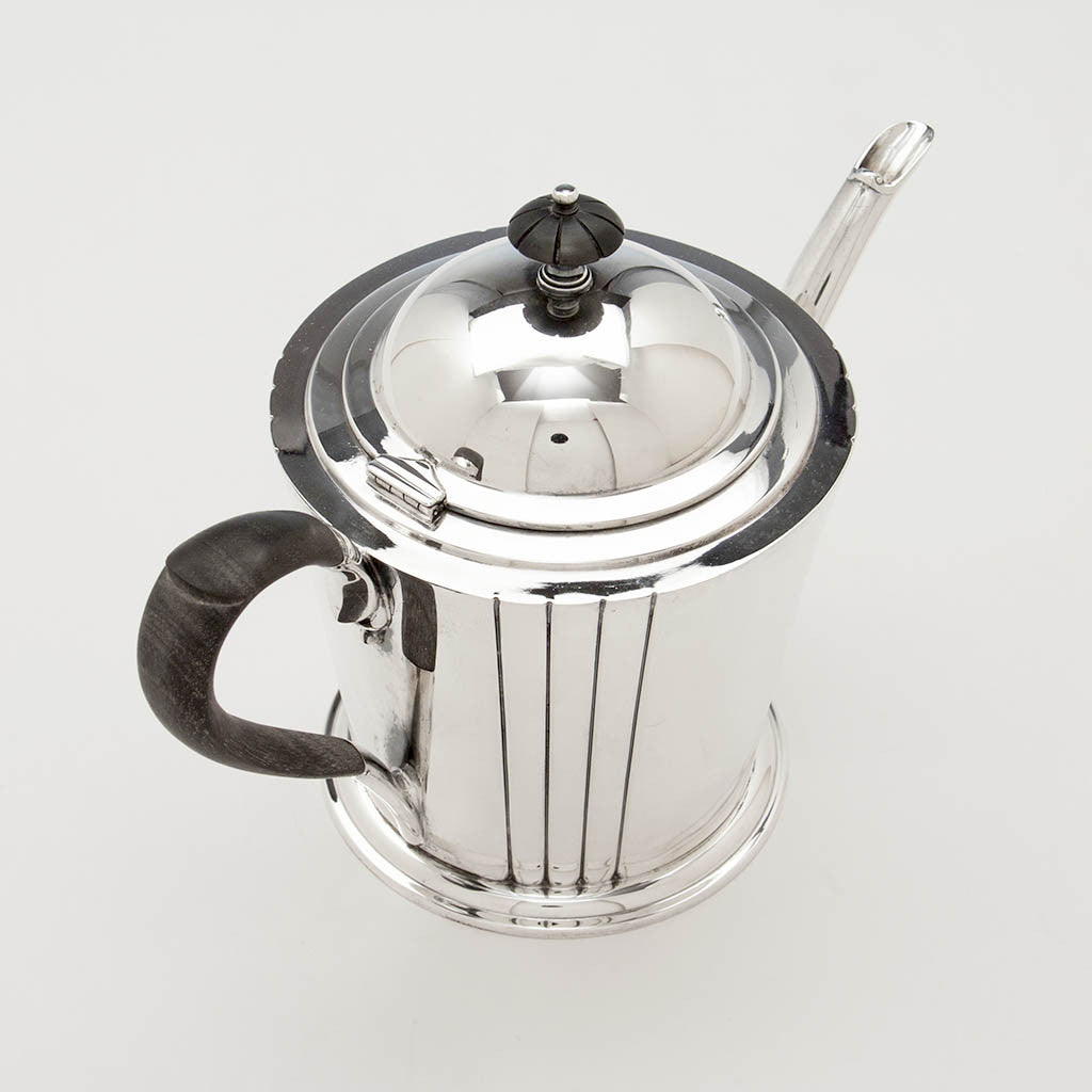 Top of tea pot to Watson Company &#39;Dorian&#39; Modern Sterling Silver Coffee Service, designed by Percy Ball, c. 1935