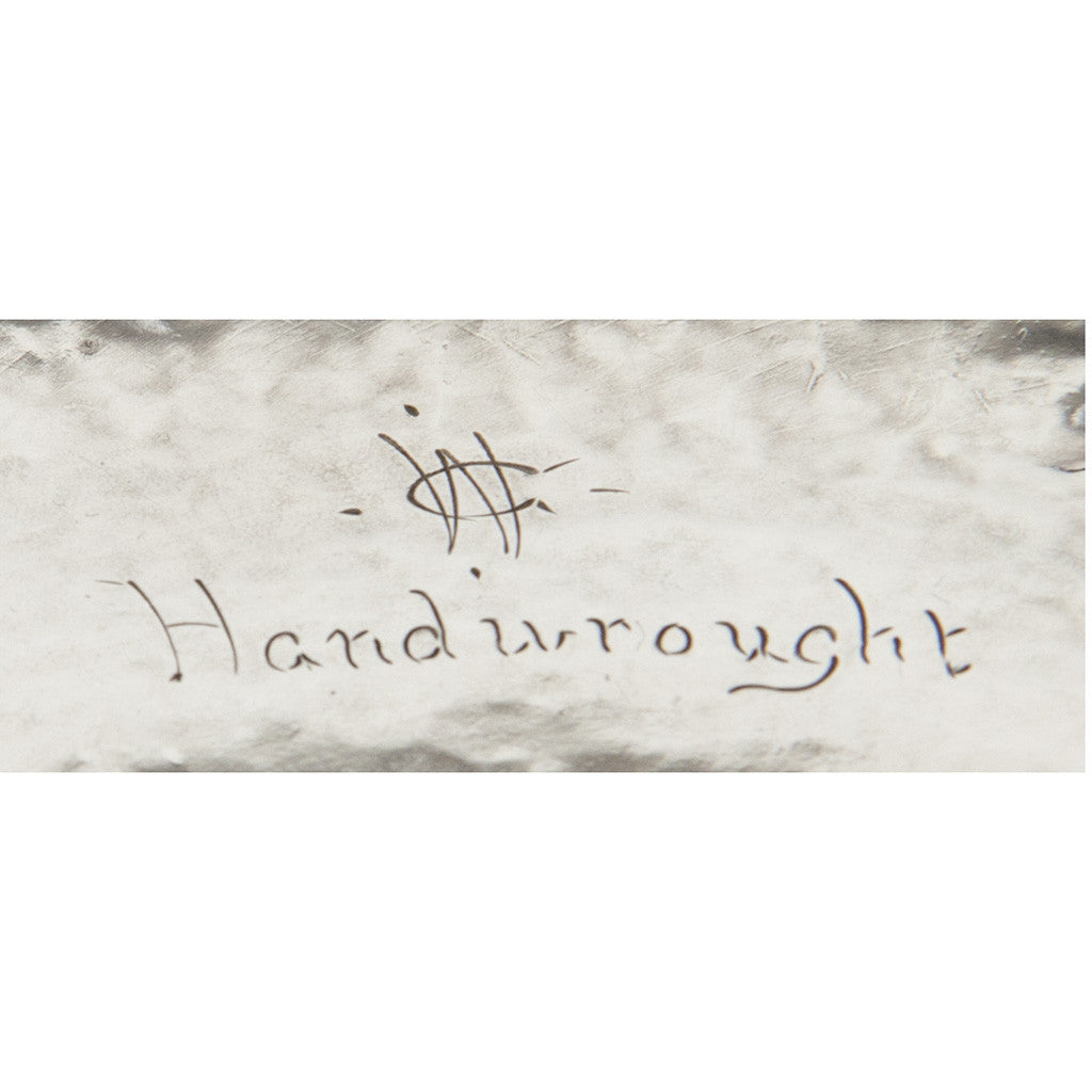 Signature on Barbour Silver Company Hand Wrought Antique Sterling Silver Art Nouveau Centerpiece, Wallingford, CT, 1904, Retailed by Mermod, Jaccard, St. Louis, possibly sold at the 1904 St. Louis Exposition, signed by chaser Christopher M. Whalen