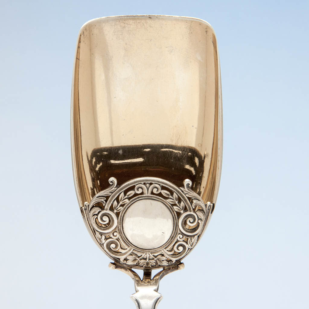 Bowl to John Wendt &#39;Ram&#39;s Head&#39; Antique Sterling Silver Nut Scoop, New York City, c. 1870