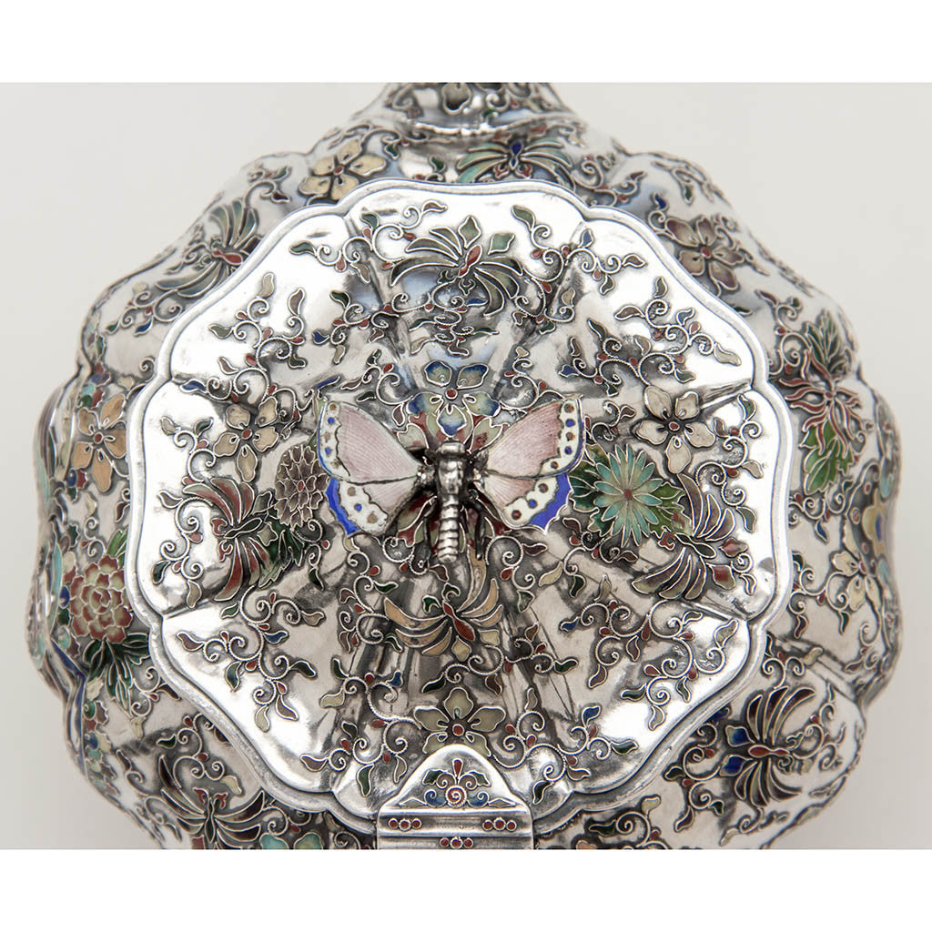 Gorham &#39;Japanese Work&#39; Antique Sterling Silver and Enamel &#39;Sample&#39; Tea Set, Providence, RI, 1897-98