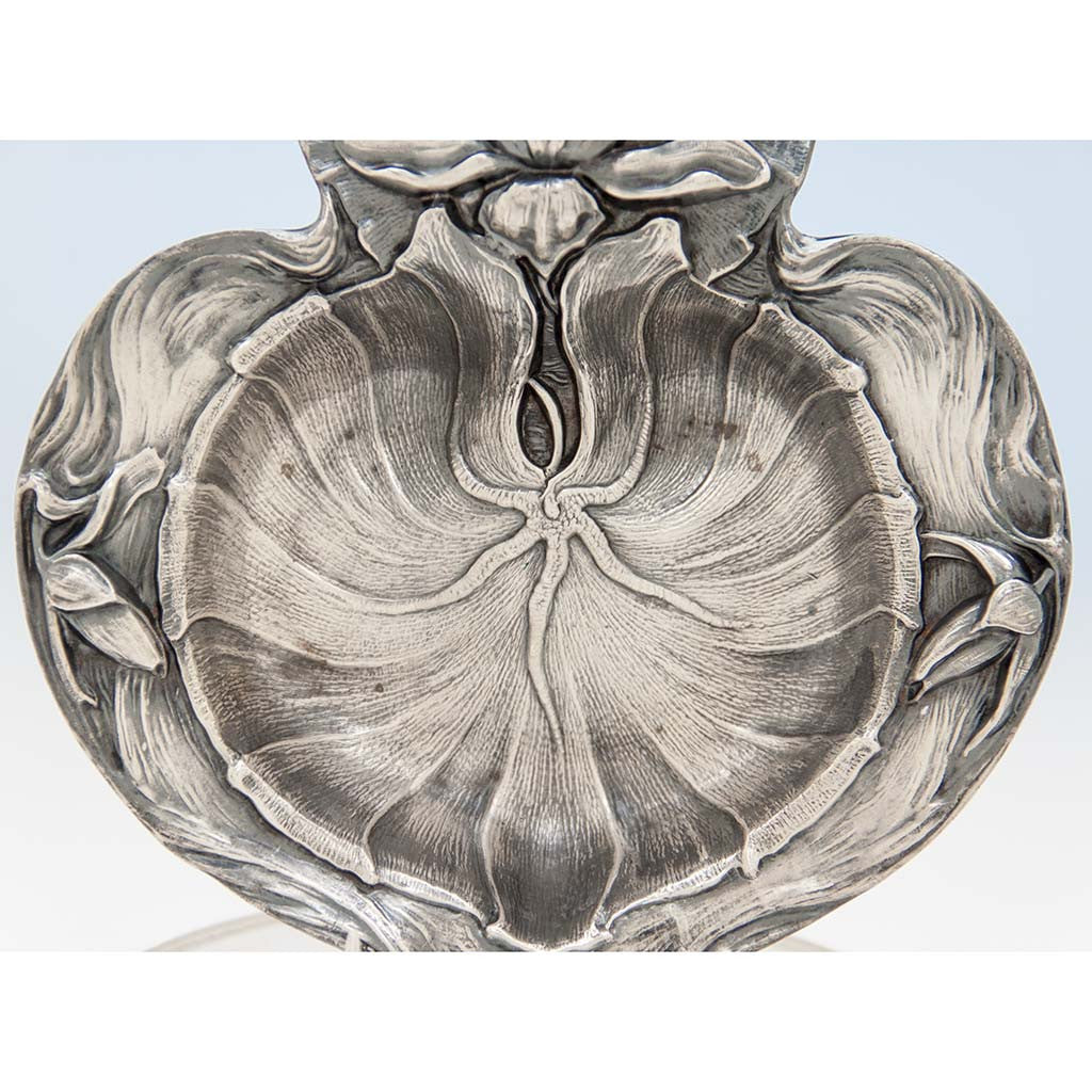 Bowl to Alvin Water Lily Design Antique Sterling Silver Dish, Sag Harbor, NY, c. 1900