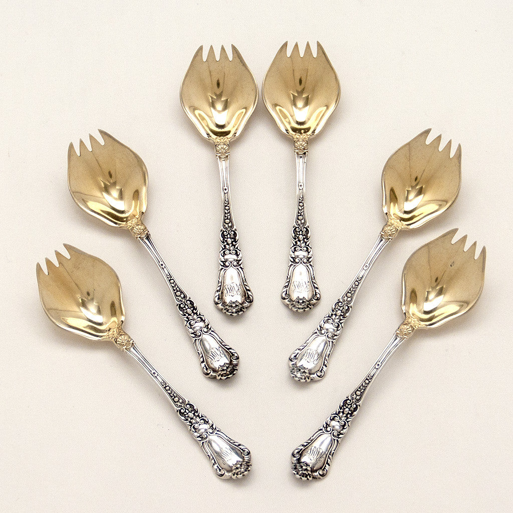 Gorham 'Baronial' Pattern Antique Sterling Silver Terrapin Forks – 6, Providence, RI, c. 1910