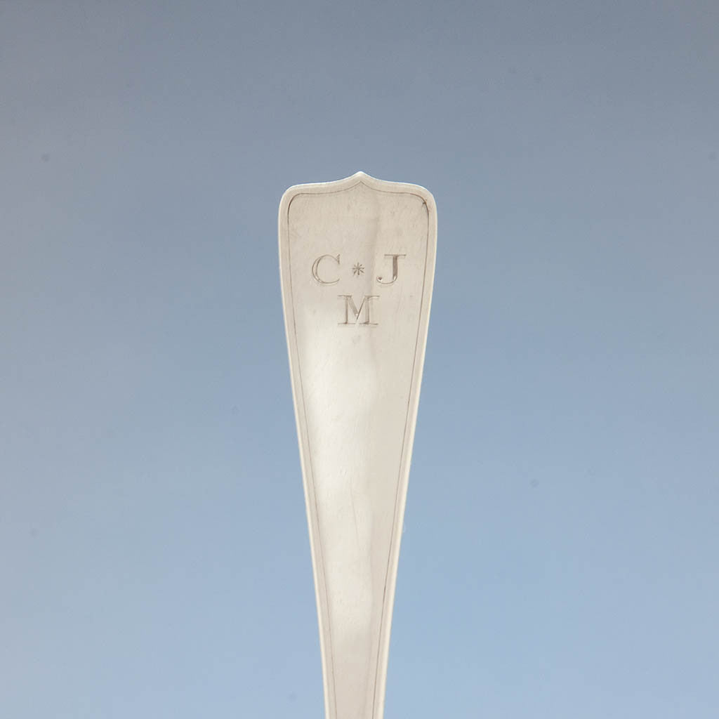 Handle of Arthur Stone Arts &amp;amp; Crafts Sterling Silver &#39;MB&#39; Pattern Serving Spoon, Gardner, MA, 1912-37