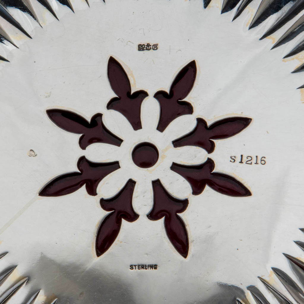 Gorham Rare Antique Sterling Silver and &#39;Blown-in&#39; Glass Salad Bowl, Providence, RI, 1892/93, designed and executed for the World&#39;s Columbian Exhibition, Chicago, 1893