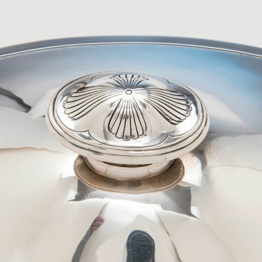 Detail of Arthur Stone Arts &amp; Crafts Sterling Silver Covered Sauce Tureen, Gardner, MA, c. 1920