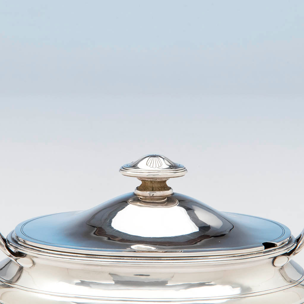 Handle to Arthur Stone Arts &amp; Crafts Sterling Silver Covered Sauce Tureen, Gardner, MA, c. 1920