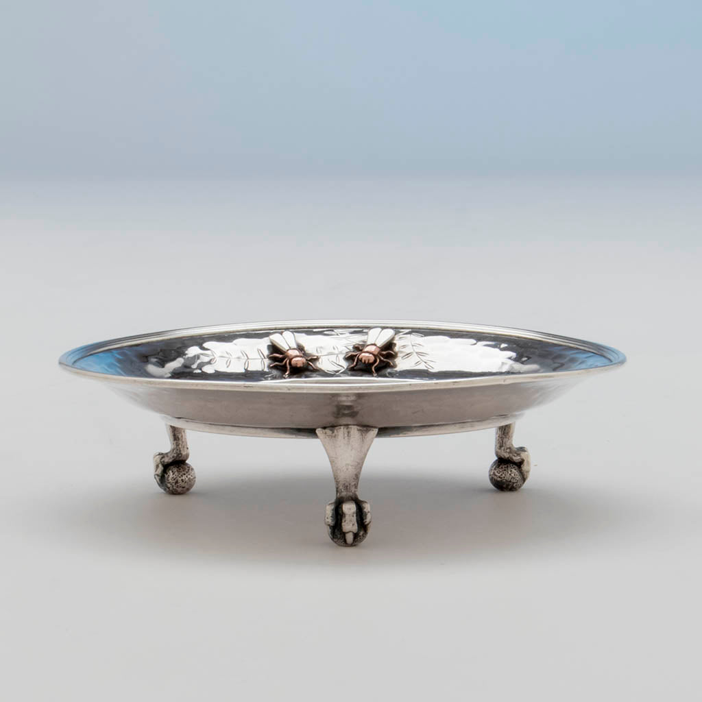 Stand feet of Whiting Sterling and Mixed Metals Teapot on Stand, NYC, c. 1880