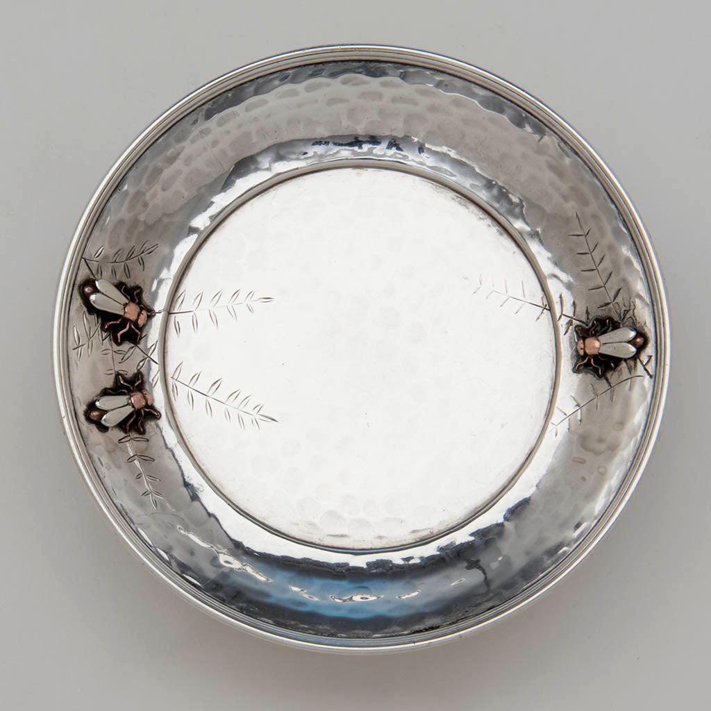 Stand interior to Whiting Sterling and Mixed Metals Teapot on Stand, NYC, c. 1880