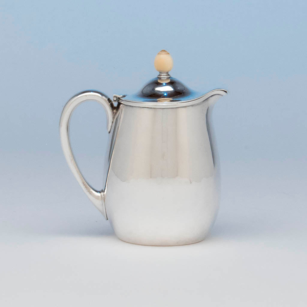 Arthur Stone Associates Arts &amp; Crafts Sterling Silver Syrup Jug, Gardner, MA, c. 1940