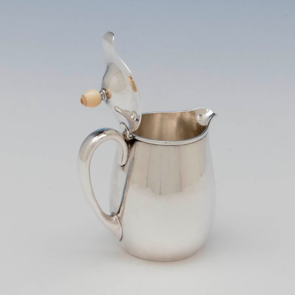 OPen Arthur Stone Associates Arts &amp; Crafts Sterling Silver Syrup Jug, Gardner, MA, c. 1940