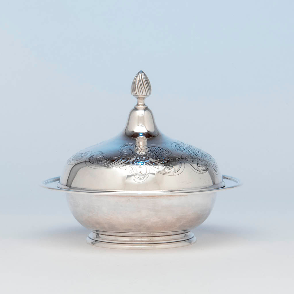 Bigelow, Brothers and Kennard Antique Coin Silver Butter Dish, Boston, c. 1860