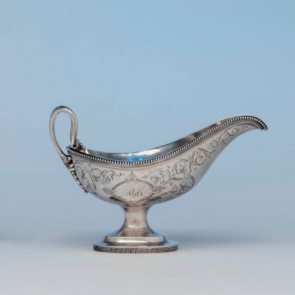 Eoff and Shepard Antique 950 Silver Gravy Boat, Boston, MA, c. 1860