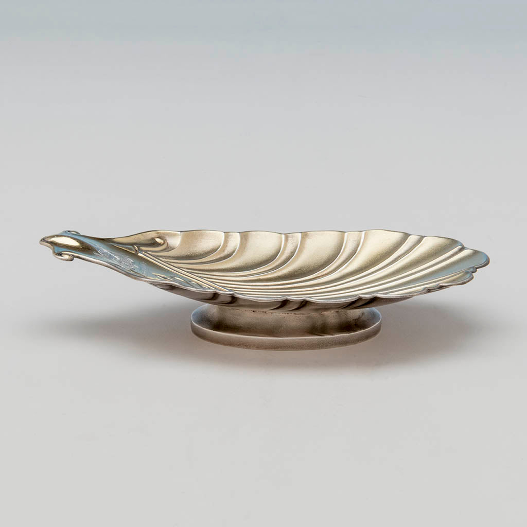 Whiting Antique Sterling Silver Shell Dish, NYC, 1871