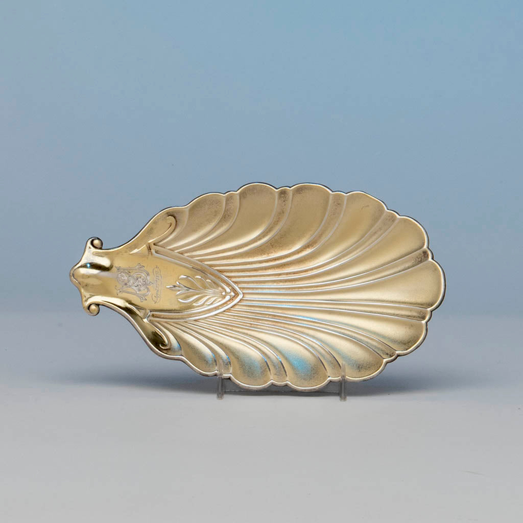 Interior of Whiting Antique Sterling Silver Shell Dish, NYC, 1871