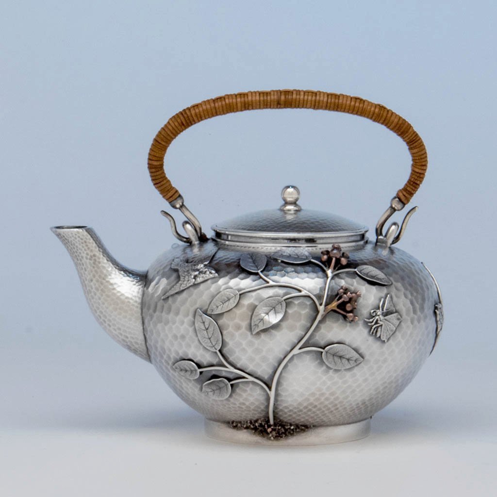 Durgin Sterling and Mixed Metal Tete-a-tete Tea Pot, Concord, NH, c. 1880