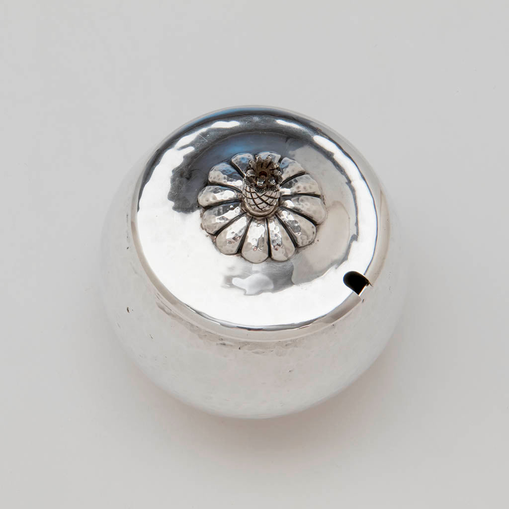Top of Franklin Porter Sterling Silver Arts &amp; Crafts Condiment Jar, Danvers, MA, c. 1930