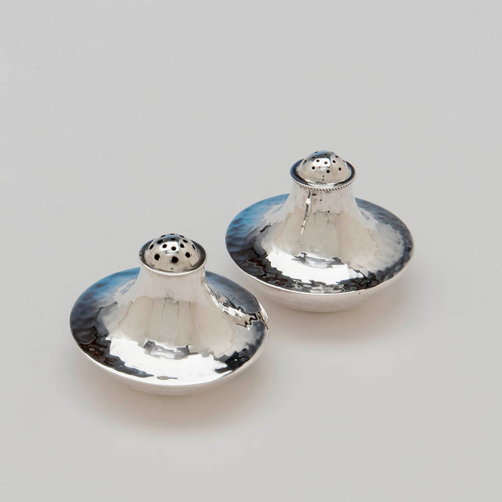 Top of Franklin Porter Pair Sterling Silver Arts and Crafts Shakers, Danvers, MA, c. 1930