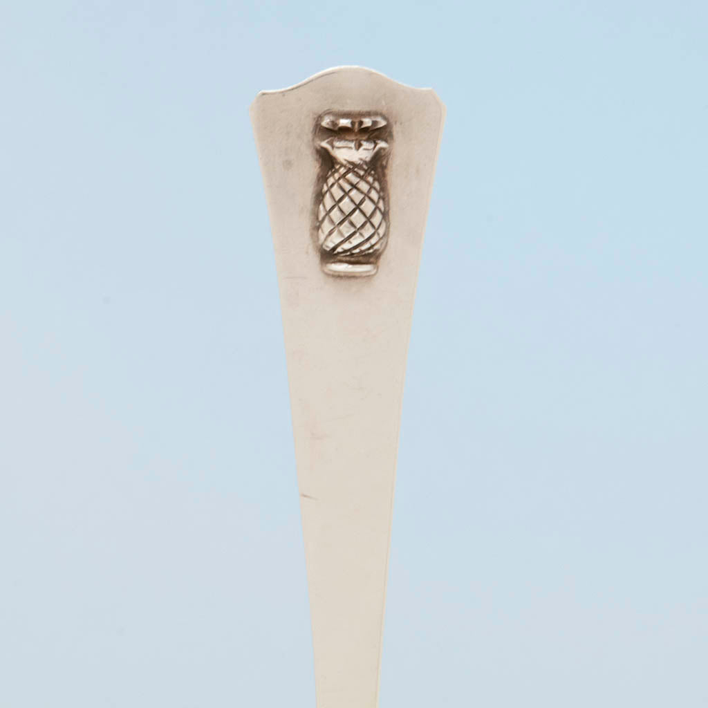 Pineapple on Franklin Porter &#39;Pineapple&#39; Sterling Silver Arts &amp; Crafts Serving Spoon, Danvers, MA, c. 1930
