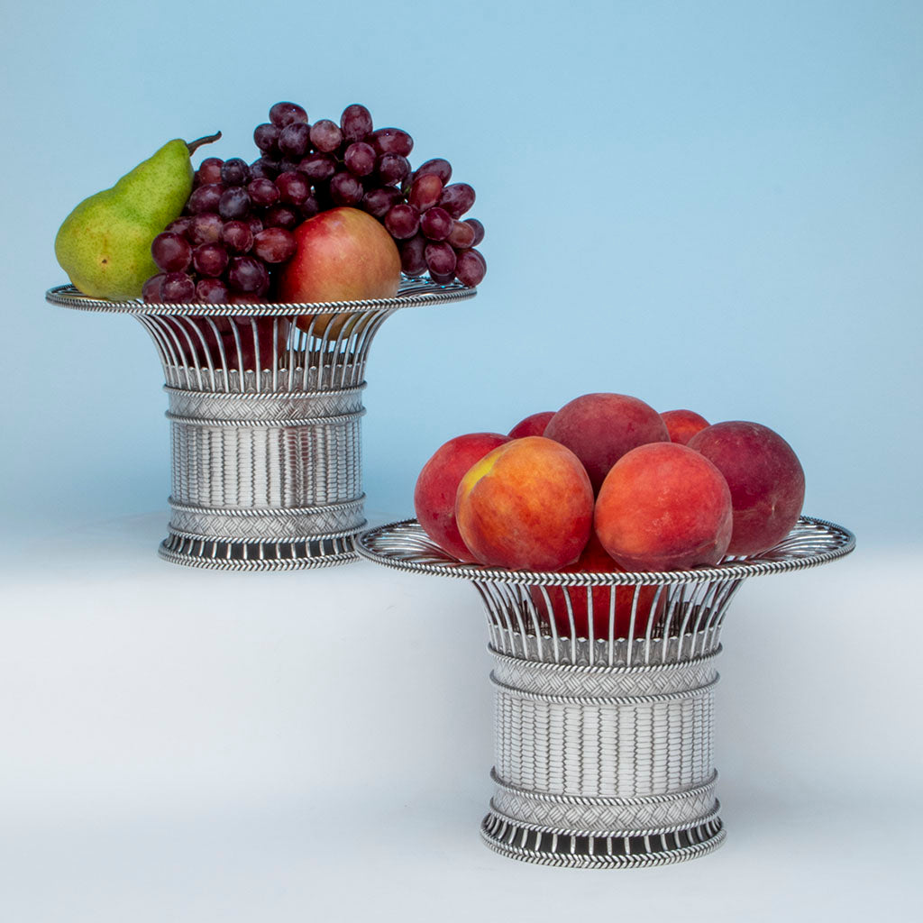 Paul Storr Pair of George IV Sterling Silver Fruit or Dessert Baskets, London, 1823/24