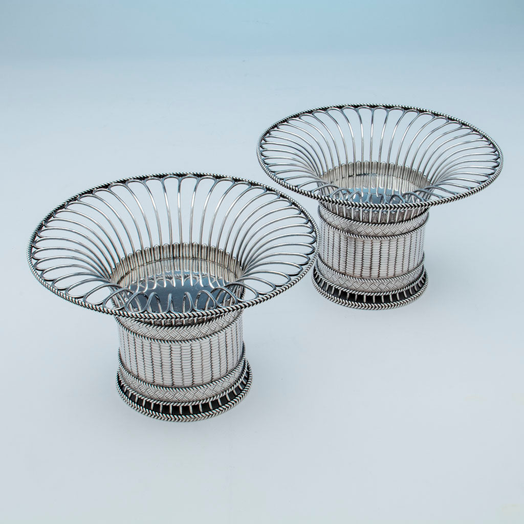 Top view of Paul Storr Pair of George IV Sterling Silver Fruit Baskets, London, 1823/24
