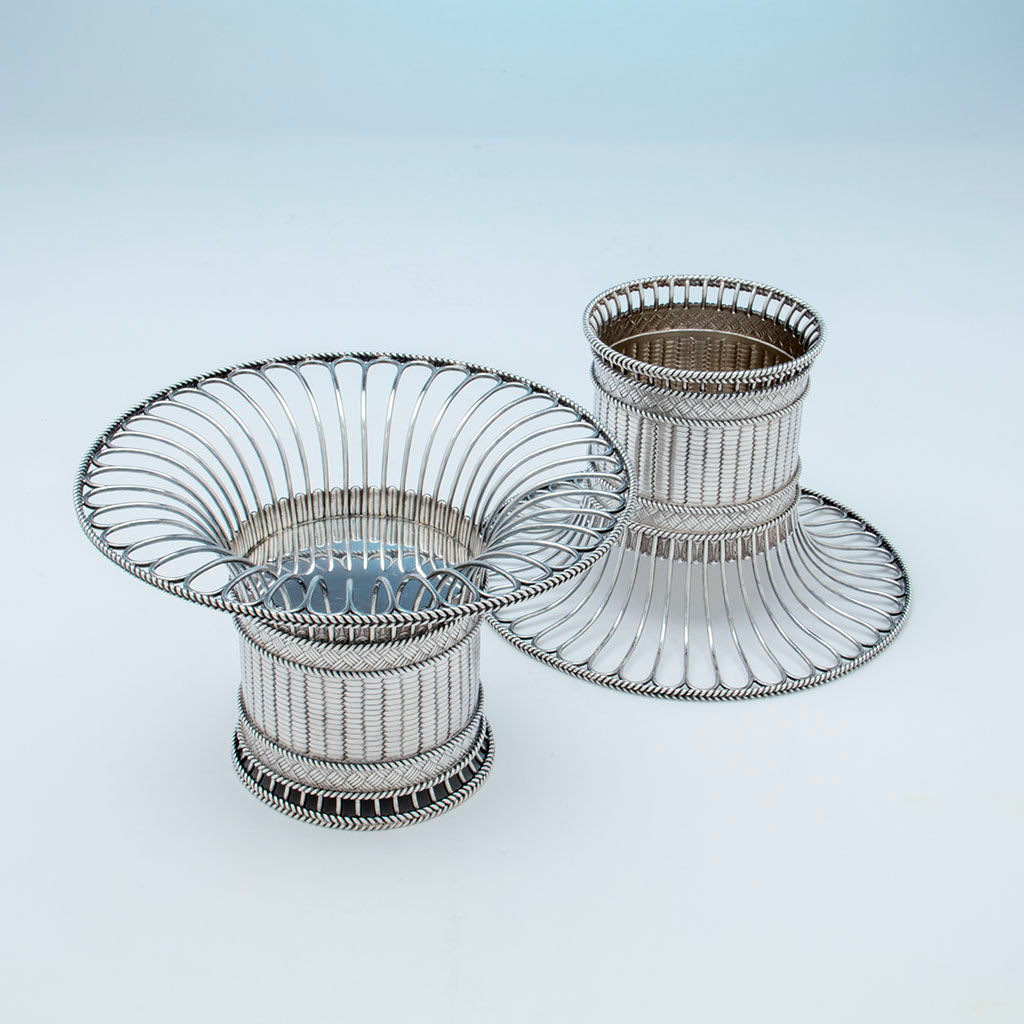 Inverted Paul Storr Pair of George IV Sterling Silver Fruit Baskets, London, 1823/24