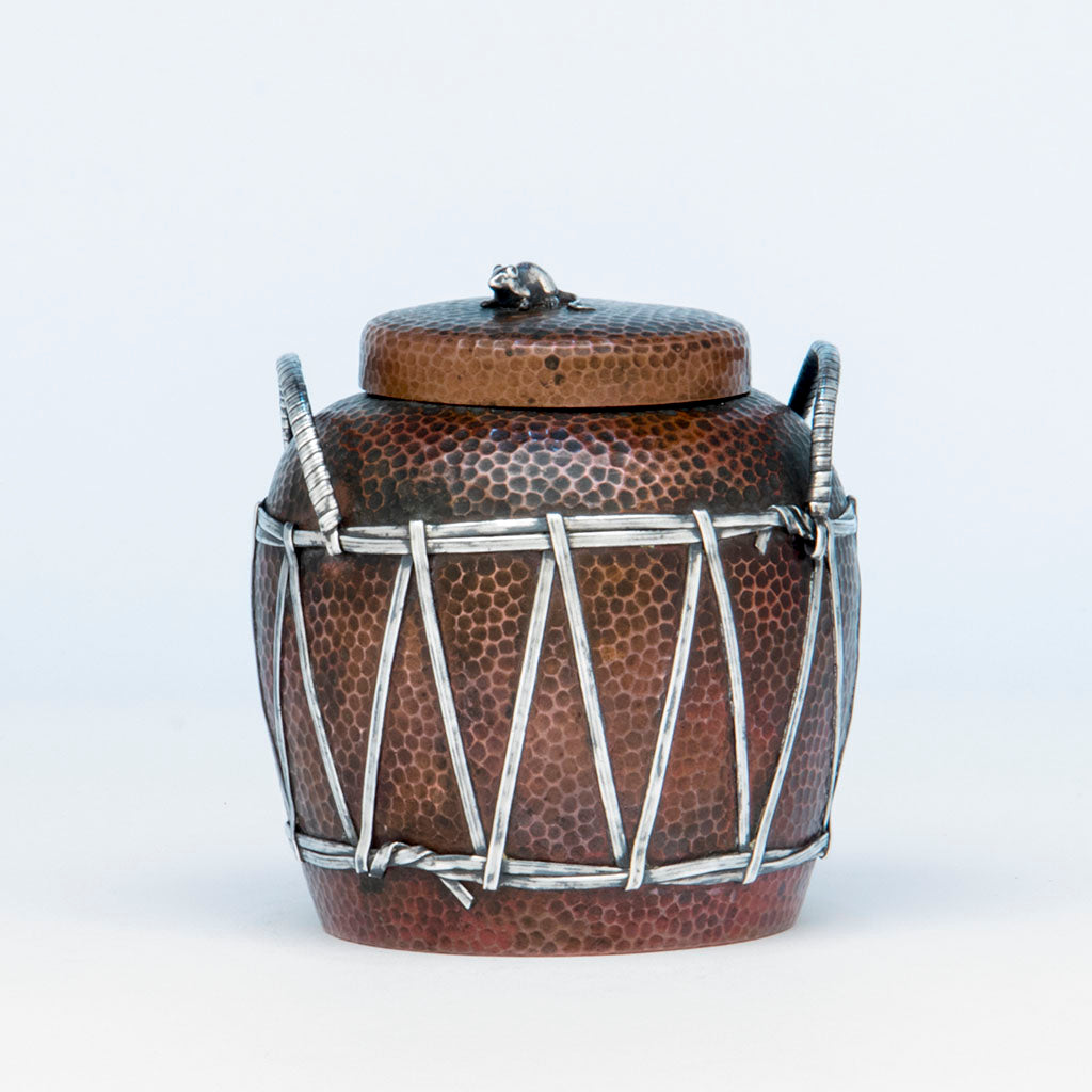 Gorham Antique Copper and Applied Silver Tea Caddy, Providence, RI, 1880