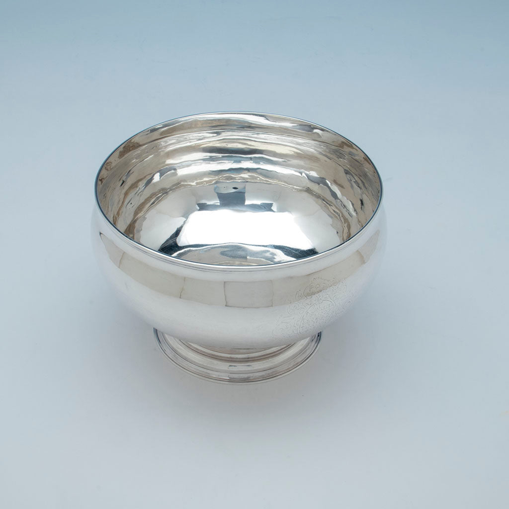 Interior of Joseph Sanders George II Antique Sterling Silver Punch Bowl, London, 1735/36
